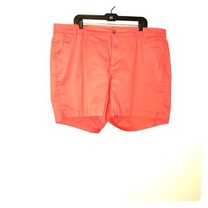 Coral chino shorts